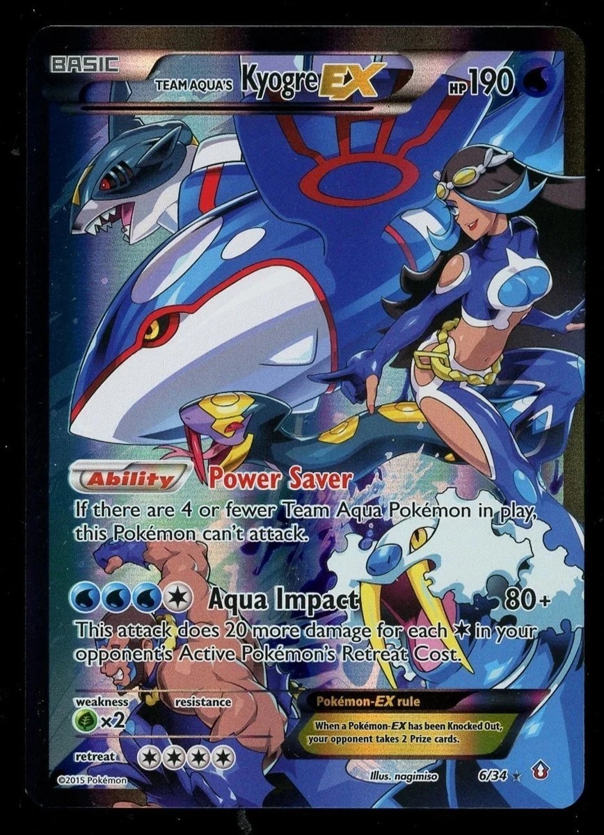 ポケモンカードゲーム Kyogre EX Team Aqua 6/34 Pokemon Team Aqua's Kyogre EX 6/34 XY Double Crisis Full Art