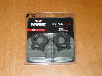 Warne 8501M Hyperlite Magnafusion Matte Black 1'' Medium Riflescope Rings