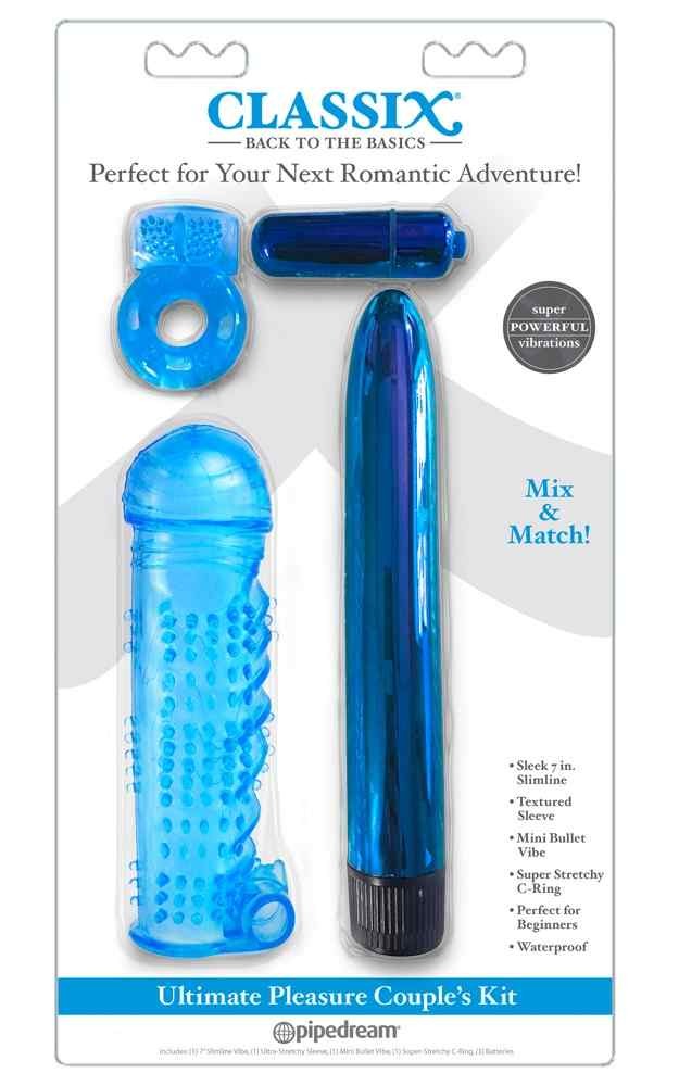 Pipedream Classix Ultimate Pleasure Couple’s Kit Vibrator Blau 4 Teilig