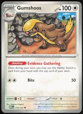 Gumshoos Uncommon ME01: Mega Evolution 110/132 NM