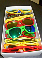 Lot 18 Retro Kids/Unsex Colorful OWL Sunglasses/Mirror Lens-Matt Plastic Frames