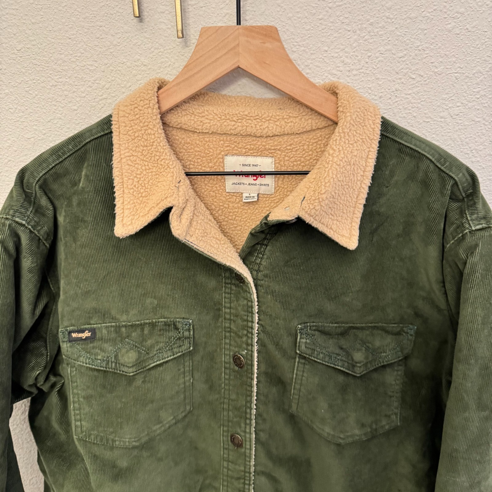 Wrangler Icons Corduroy Sherpa-Lined Jacket Women's Large Hu