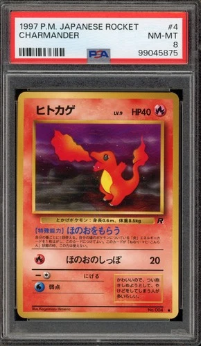 Pokemon Charmander Team Rocket Japanese #004 PSA 8