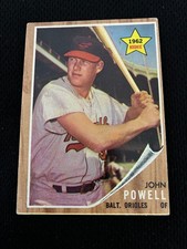 BOOG POWELL ROOKIE 1962 TOPPS BALTIMORE ORIOLES #99 EX BASEBALL CARD. rookie card picture