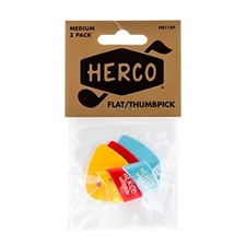Herco® HE112P Flat Thumbpicks, Medium, 3/Player's Pack
