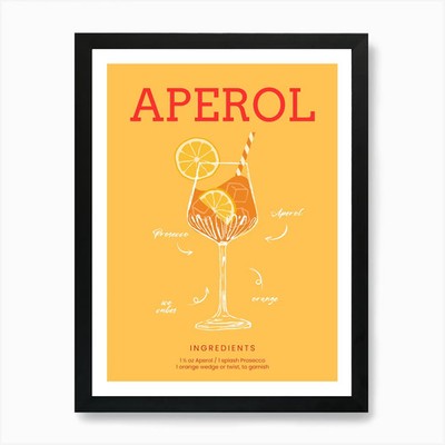 Aperol Rezept Cocktail Druck Kunst Pr gerahmtes Wandbild Poster Leinwanddruck Bild