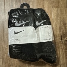 Nike Kids' 6-Pairs Cushioned Crew Socks Size: 5-7, Black White Gray Dri Fit