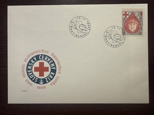SLOVAKIA FDC COVER 1993 YEAR BLOOD DONATION DONORS RED CROSS HEALTH MEDICINE