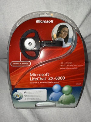 Microsoft LifeChat ZX-6000 Wireless PC Headset Rechargable NEW
