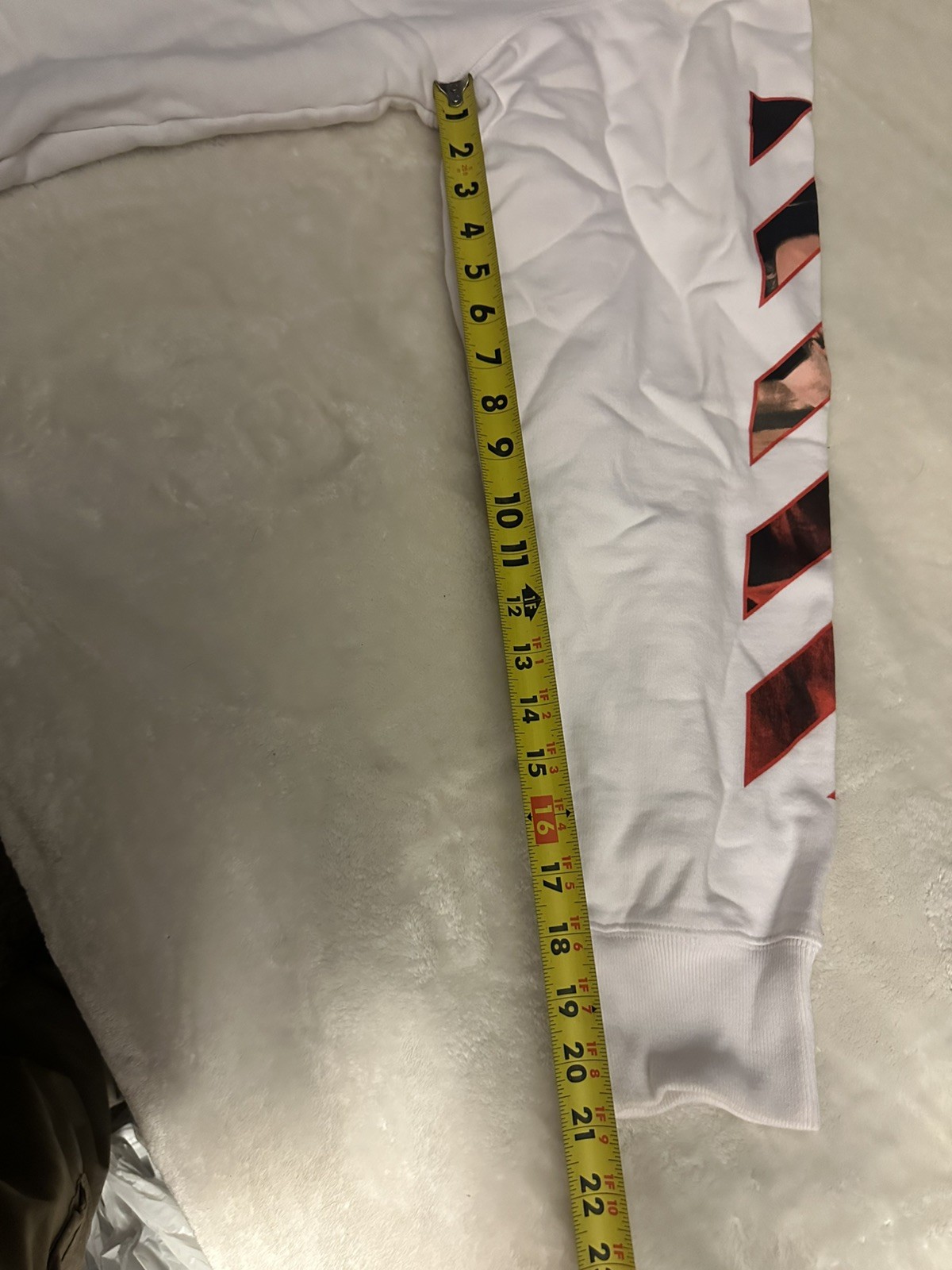 Off White Caravaggio Paint Over Diag  sleeve Hoodie size XL image 9