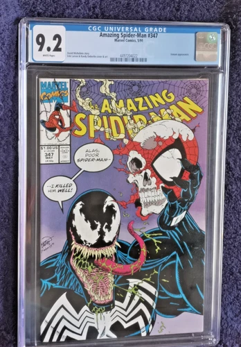 Amazing Spider-Man 347 1991 CGC 9.2 NM- Venom Cover Erik Larsen Randy Emberlin