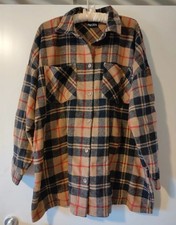 PIECES Shacket schwarz-rot-cognac Kariert Gr. 40/L/12, Neu ohne Etikett