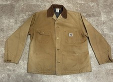 Vintage Carhartt Jacket Mens 46L Brown Chore Coat USA Made Blanket Lined 6BLC