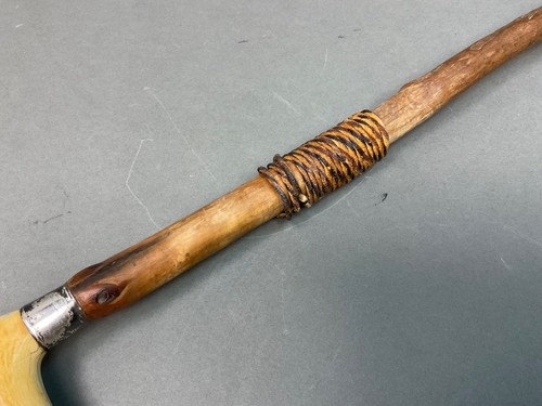 Vintage Cane Walking Stick Antique Bone/Sterling silver 1900s NICE! - Picture 4 of 12