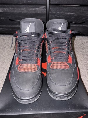 Jordan Air Jordan 4 Retro Red Thunder 2022 Black Red Mid Top  display picture 1