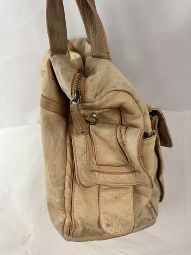 Storksak Beige Soft Leather Baby Changing Shoulder Bag - Picture 6 of 11