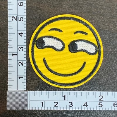 Emoji Side Eyes Embroidered Iron On Patch