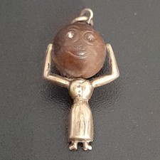 Rare Antique Ww1 Silver LADY "TOUCHWOOD/FUMSUP" Lucky Charm/Pendent 