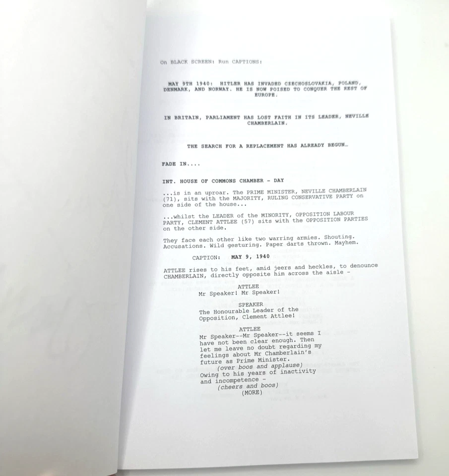 Darkest Hour (2017) FYC Screenplay Book Signed by Anthony McCarten & Joe Wright - Image 3 of 4