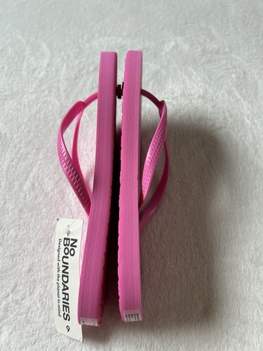 No Boundaries rosa Damen-Flip-Flop-Sandalen Reise Strand Pool Größe 9 neu mit Etikett - Bild 4 von 14