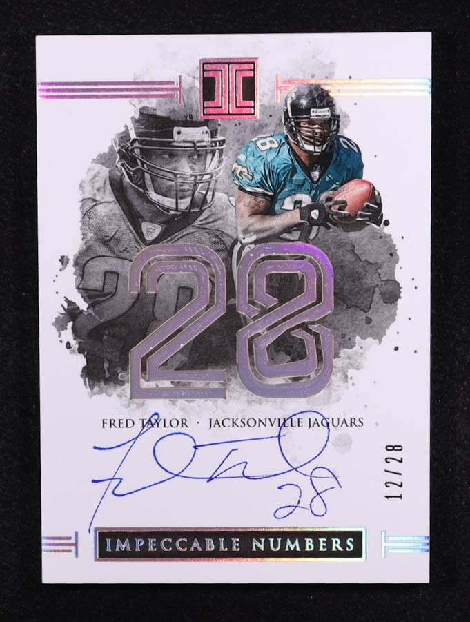 Fred Taylor 2016 Panini Impeccable Impeccable Numbers Autographs #26 #12/28