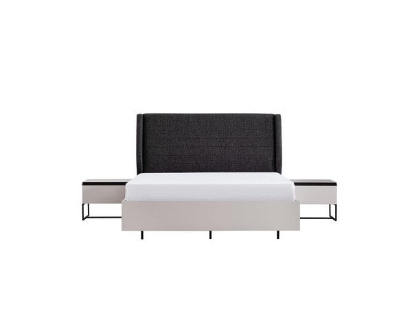 Komplette SchlafzimmermöBel Doppelbett Holz 3Tlg Design Weiß Bett Set-image