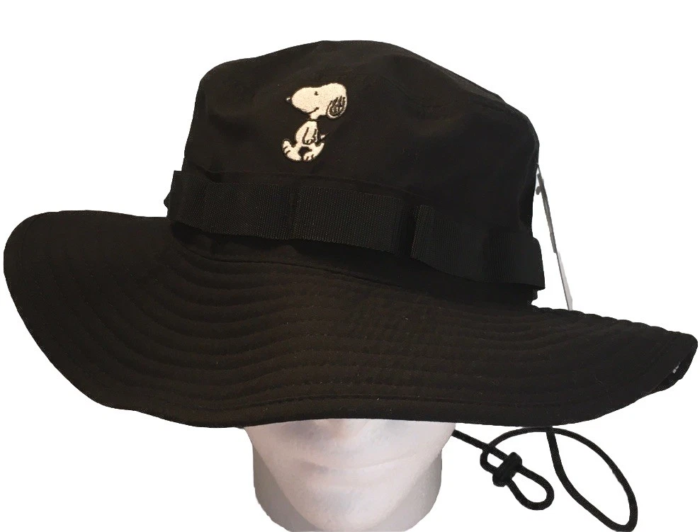 NEFF ~ PEANUTS SNOOPY ADULT BLACK BUCKET BOONIE HAT ONE SIZE NWT