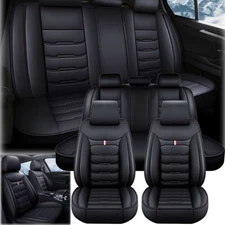 For Chevrolet Silverado 1500 2500 3500 Car Seat Cover 5-Seats Front Rear Leather