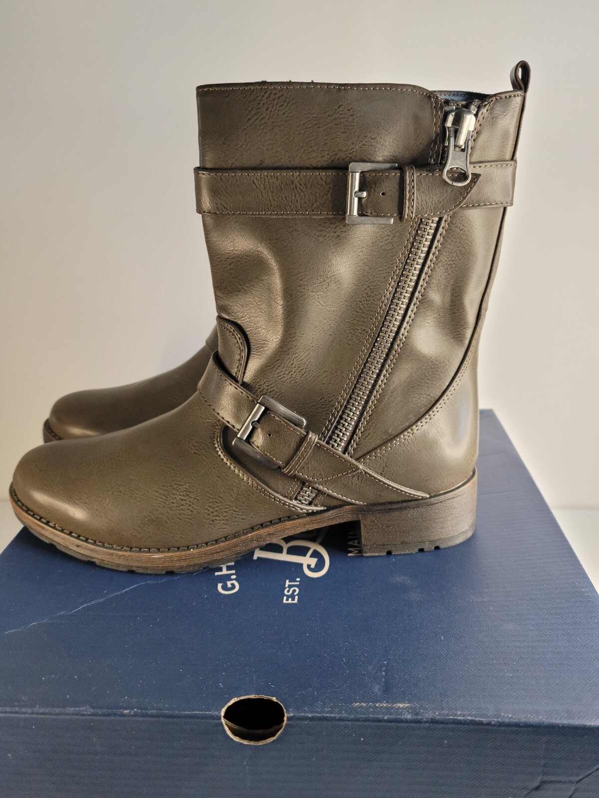 SAOLA G.H. Stivali moto Bass Marcie donna 10 funghi combattimento biker suola a strappo nuovi con scatola