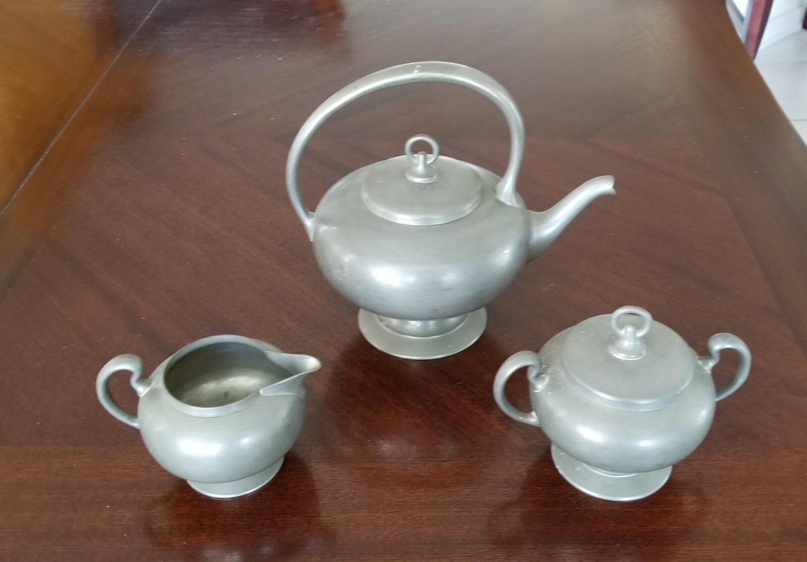 Insico Pewter Tea Set Tea Pot w/Lid, Creamer & Sugar w/Lid 508 eBay