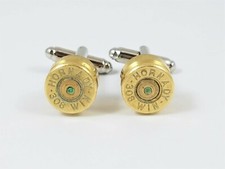 .308 Win Cufflinks--Ammo Ammunition Brass Bullet Caliber Army Veteran Gun Rifle