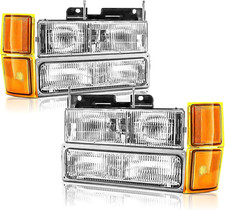 Headlights Assembly for 1994-1998 Chevy Silverado C/K 1500 2500 3500 Suburban