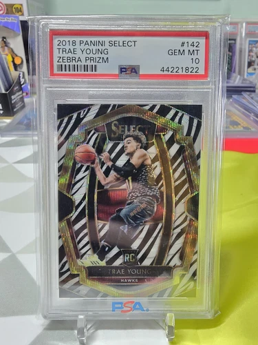 2018 Panini Select Trae Young Zebra Prizm Rookie PSA 10 Atlanta Hawks #142 RC