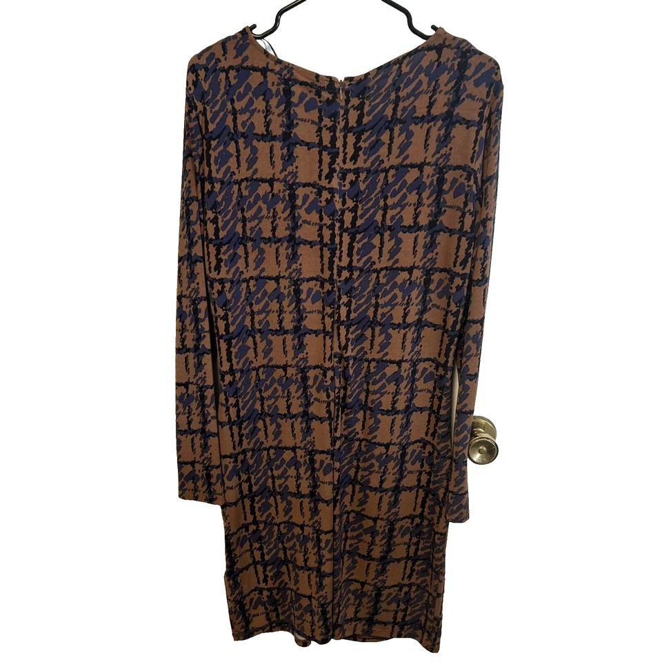 Michael Kors Women's Size L Long Sleeve Faux Wrap Dress Geometric Print - Image 2 of 4