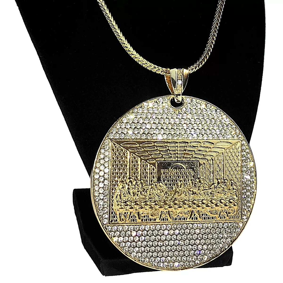 The Last Supper Chain Huge Flat Hip Hop Medallion 14K Gold Plated