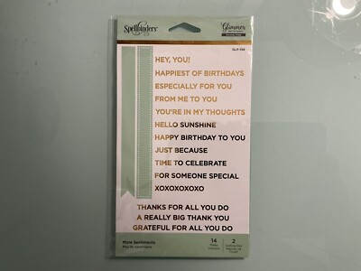 Spellbinders Glimmer  More Sentiments  Set (New)