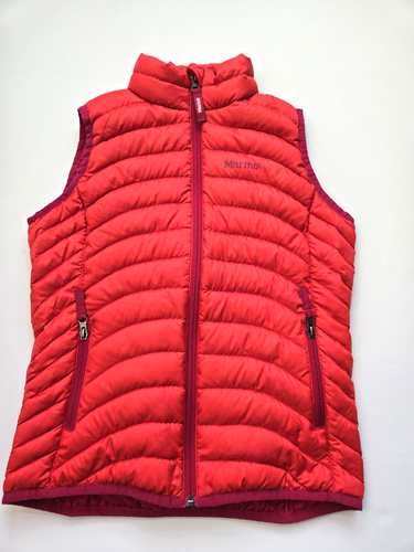 MARMOT Red Duck Down 600 Fill Puffer Vest Size Medium Outdoor Pockets EUC - Picture 17 of 17
