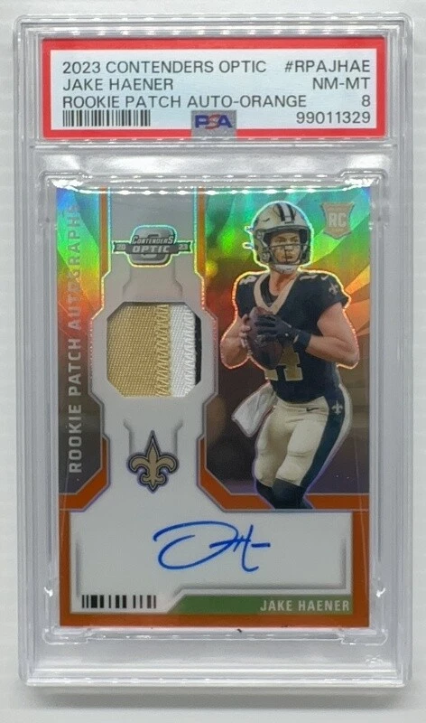 Jake Haener Panini Contenders Optic Rookie Patch Autographs #RPAJHAE Orange