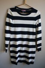 Vineyard Vines XS Navy Blue White Sailor Stripe Cotton Blend Sweater Dress