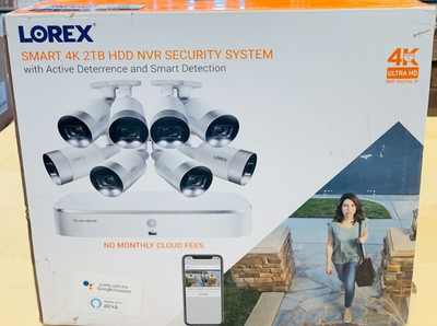 Lorex Smart 4K 8ch 2TB HDD NVR Security System 8x UHD 4K/8mp Cameras, NEW/SEALED
