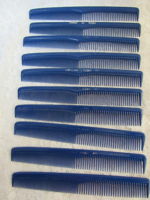 Vintage Comair (Comare) Styling / Cutting Blue 401 Combs LOT of 10 NOS
