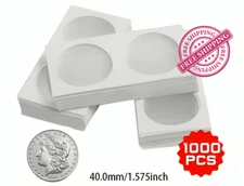 1000PCS 40mm 2x2 inch Cardboard Coin Holders Flips for Morgan, Peace, Ike Dollar