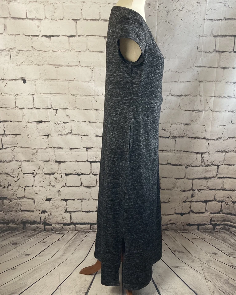 Maxi Vestido Talbots The Oprah Magazine Collection Mujer Gris Medio Manga Corta Foto 4 de 4