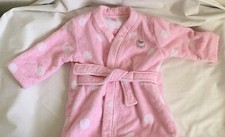 INFANT GIRLS CARTER'S BATH ROBE PINK POLKA DOTS terry cloth 0-9 MONTHS