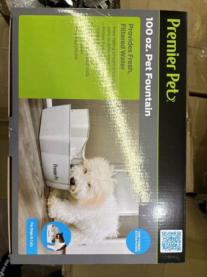 Premier Pet Water Fountain Automatic Dogs Cats 100oz Helps Prevent Bacteria  - Image 2 of 4