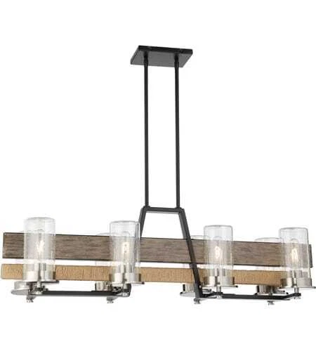 Silver Creek 8-Light Kitchen Island Light in Stone Grey, Coal, and Brushed - Picture 1 of 1