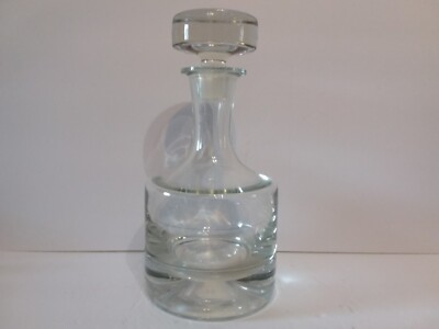 Vintage Krosno Poland Glass Decanter Stopper Heavy Ships/Gentlemen A6