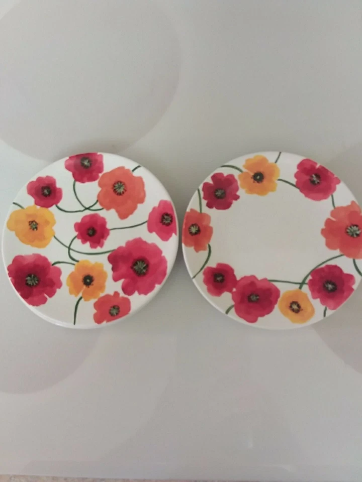 Set of 4 Maxcera Tabletop Collection 6" Appetizer Plates with Poppy Design - Изображение 2 из 4