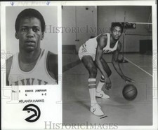 1978 Press Photo Atlanta Hawks basketball player Eddie Johnson dribbles the ball