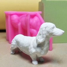 Molde de silicona para salchichas de yeso perro velas de cera resina cemento cachorro estatuillas moldes